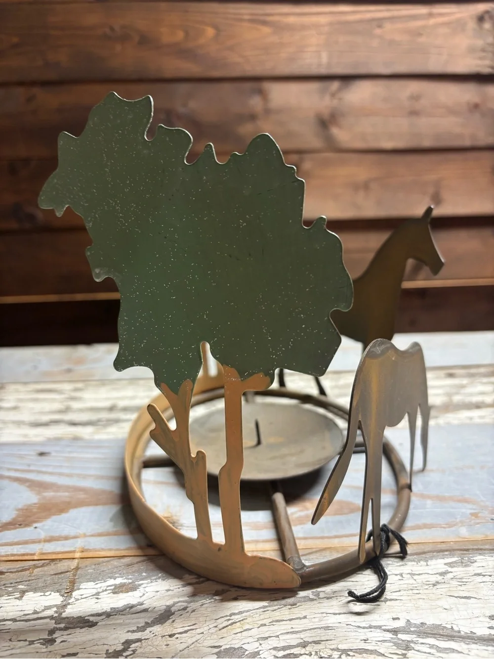 Horse Candle Holders Pillar Rustic Western Pair Metal Equestrian Farmhouse